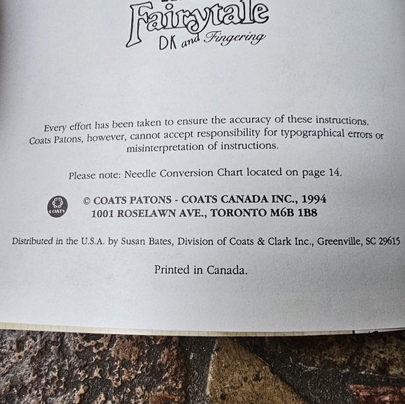 Vintage Patons Fairytale Early Arrivals Knitting Pattern Book, Preowned - Picture 6 of 9